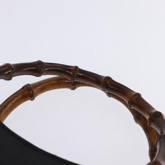 GUCCI Bamboo Hand Bag Leather Black Gold 002 1095 002 1095 - Picture 8 of 12